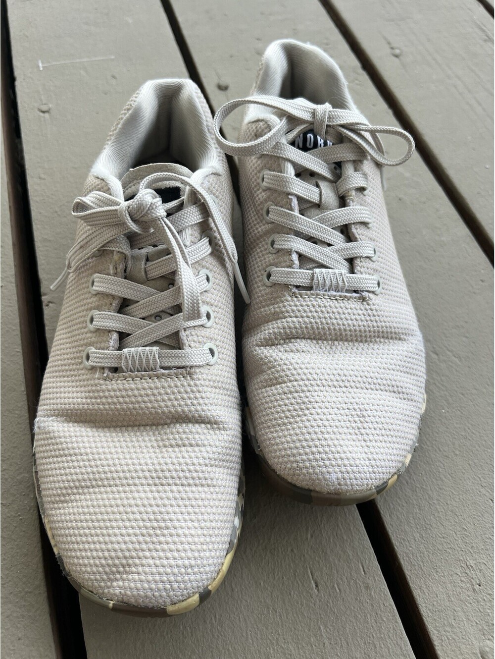 Nobull Superfabric Trainers Beige Workout Shoes Women's Size 9 Men's Size 7.5.